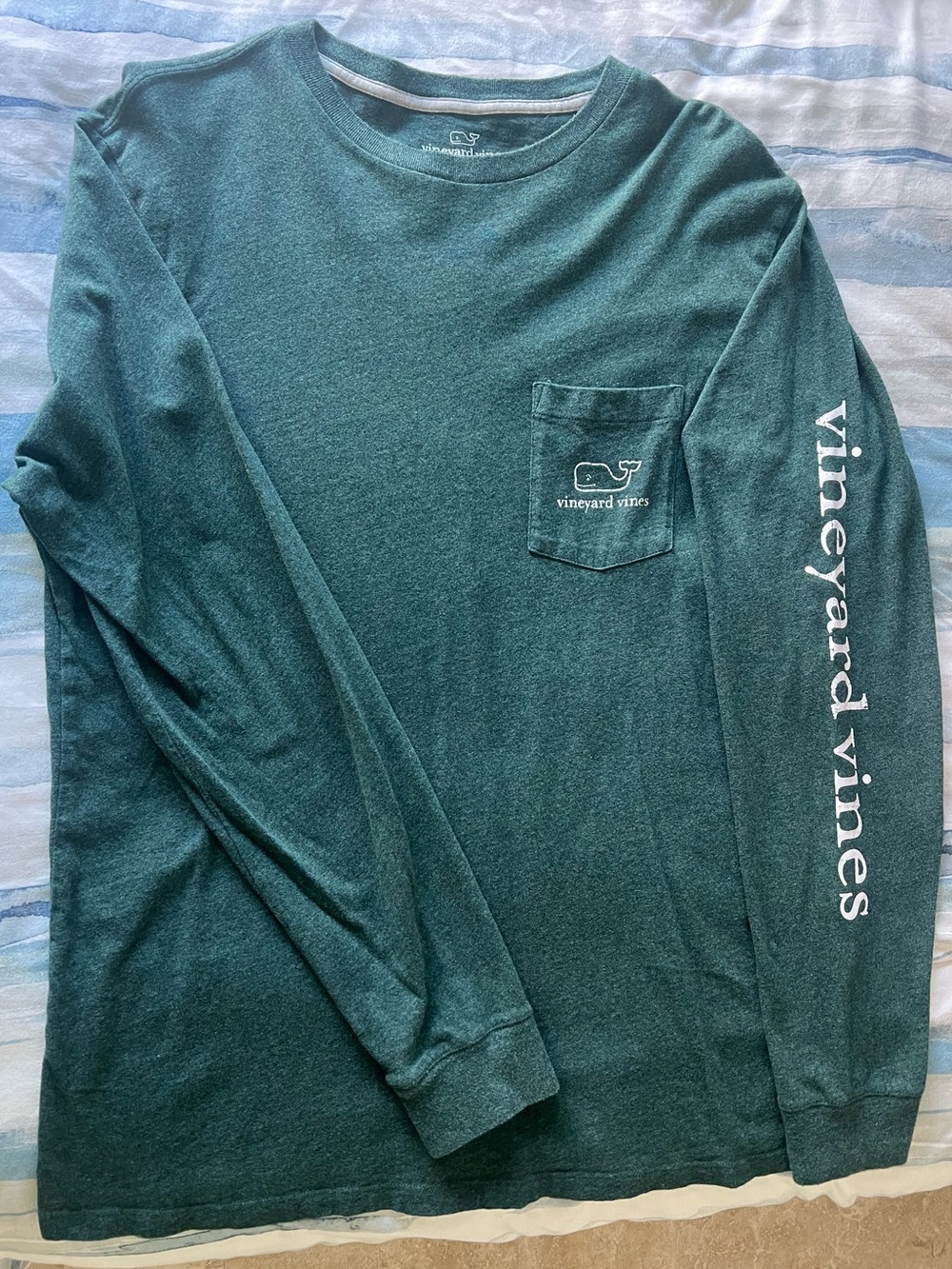 Vineyard Vines Men's Long Sleeve Pocket Tee - Teal Green
